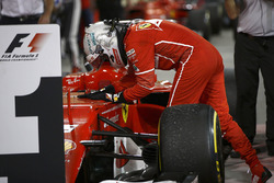 Le vainqueur Sebastian Vettel, Ferrari