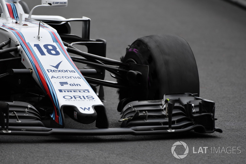 Crevaison pour Lance Stroll, Williams FW41