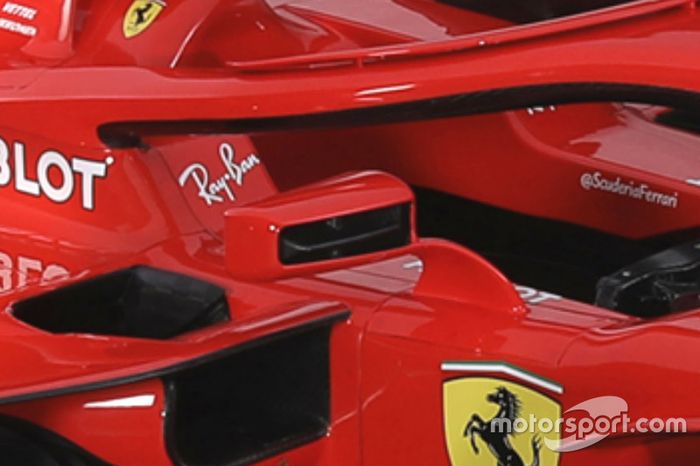 Ferrari SF71H detalle del espejo de ala
