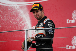 Серхио Перес, Sahara Force India F1 празднует третье место на подиуме