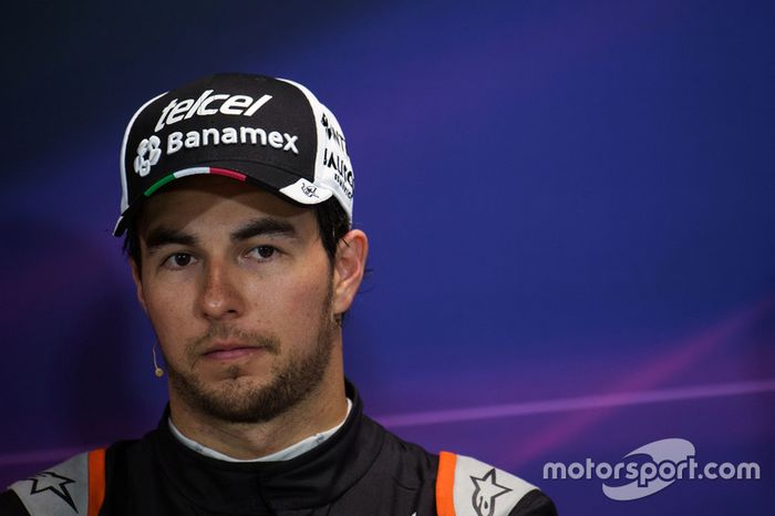 Sergio Perez, Sahara Force India F1 en la Conferencia de prensa FIA