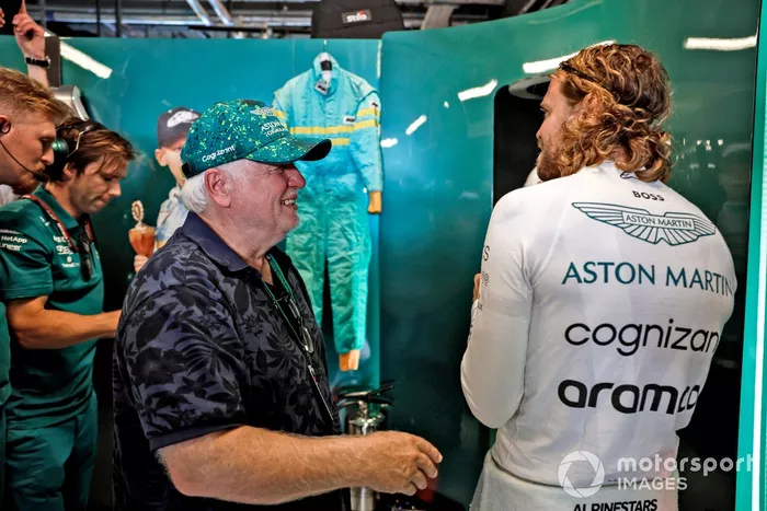 Sebastian Vettel, Aston Martin, con su padre Norbert