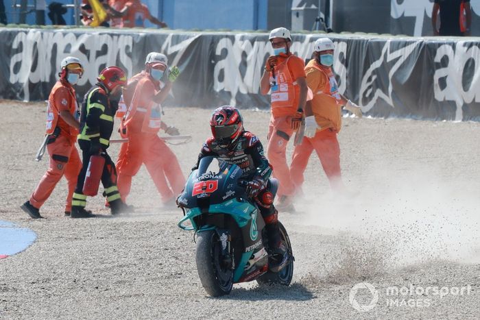 Fabio Quartararo, Petronas Yamaha SRT after crash