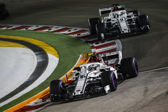 Charles Leclerc, Sauber C37 and Marcus Ericsson, Sauber C37
