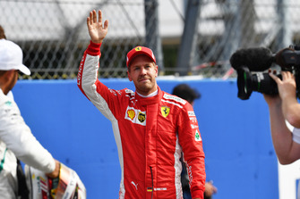 Sebastian Vettel, Ferrari celebrates in parc ferme