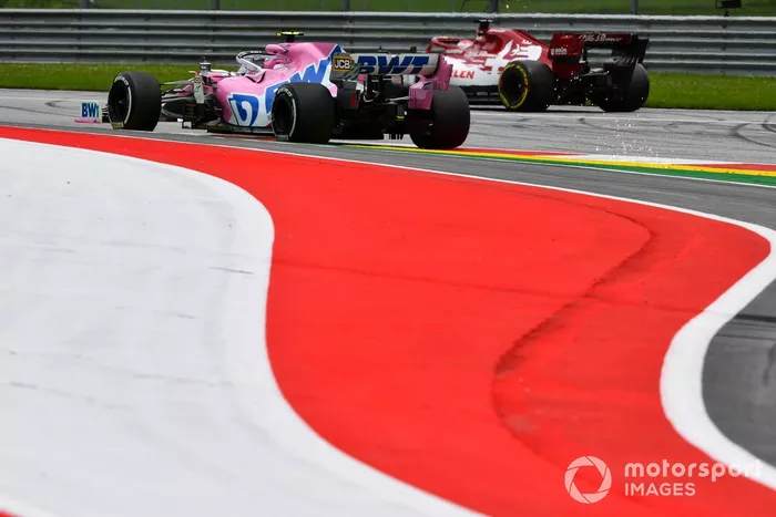 Lance Stroll, Racing Point RP20, Kimi Raikkonen, Alfa Romeo Racing C39