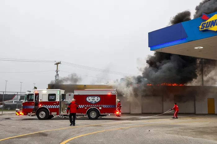 Fire in the Daytona garage area