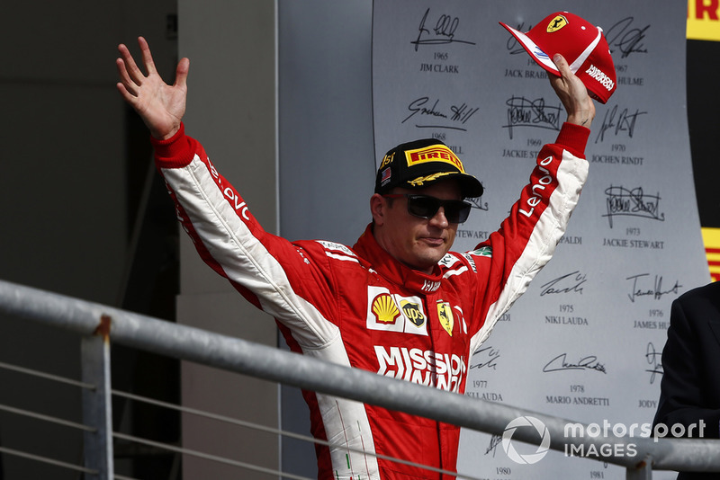 Pemenang balapan, Kimi Raikkonen, Ferrari
