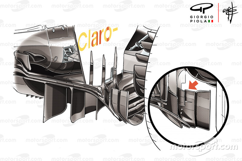 Sauber C37, diffúzor, részlet