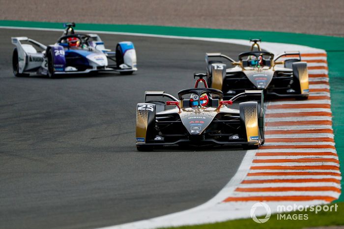 Jean-Eric Vergne, DS Techeetah, DS E-Tense FE20 Antonio Felix Da Costa, DS Techeetah, DS E-Tense FE20, Maximilian Gunther, BMW i Andretti Motorsports, BMW iFE.21
