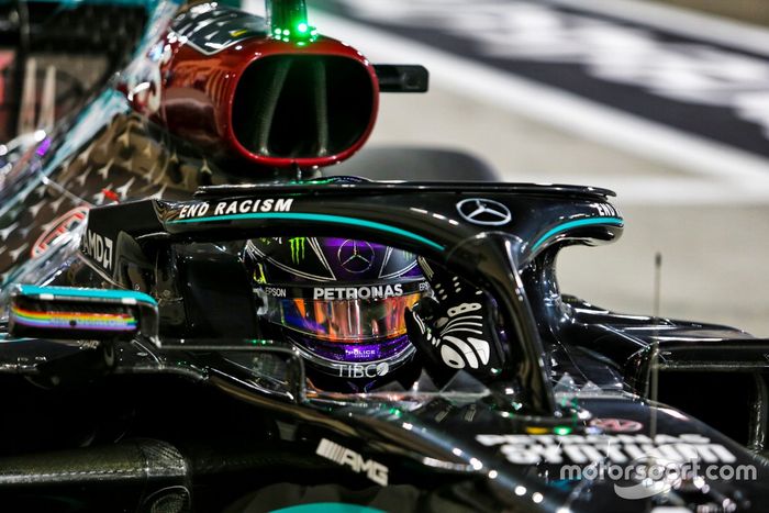 Ganador de la pole Lewis Hamilton, Mercedes