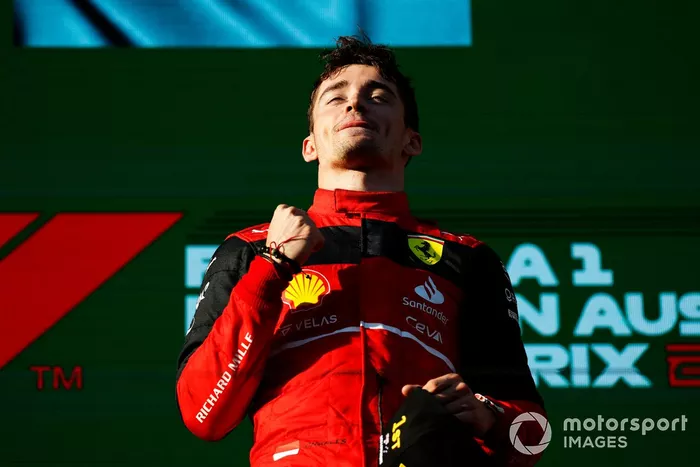 Podio: ganador Charles Leclerc, Ferrari