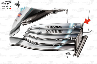Mercedes-AMG F1 W10 front wing detail