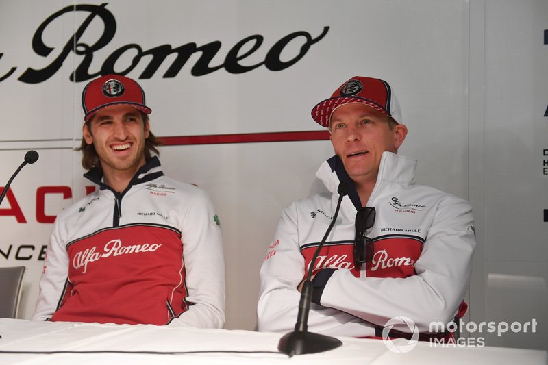 Antonio Giovinazzi, Alfa Romeo Racing and Kimi Raikkonen, Alfa Romeo Racing in a Press conference