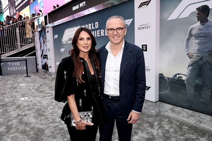 Silvia Colombo and Stefano Domenicali at the World Premiere of F1 The Movie
