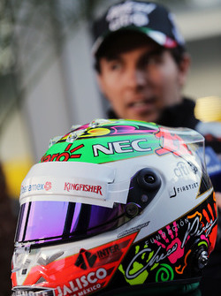 El casco de Sergio Pérez, Sahara Force India F1