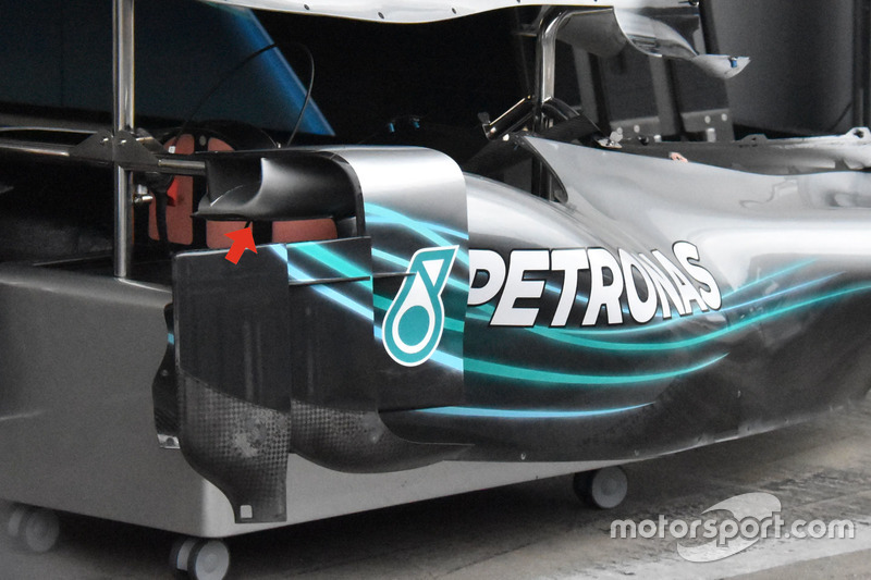 Les pontons de la Mercedes AMG F1 W09