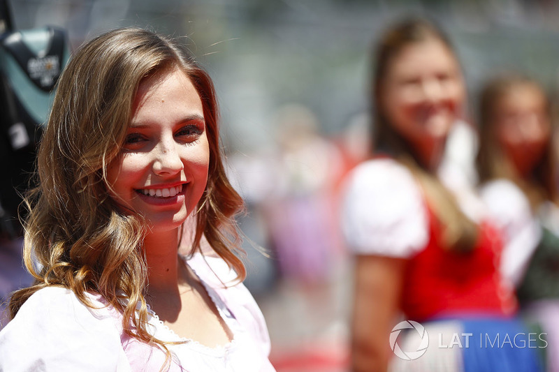 Chicas de la parrilla austriaca en dirndls