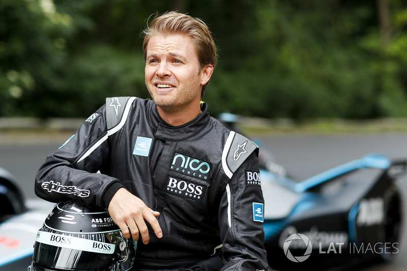 Formula 1 World Champion, Nico Rosberg with the Gen2 Formula E car