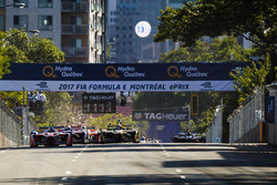 Felix Rosenqvist, Mahindra Racing, leads at the start of the race