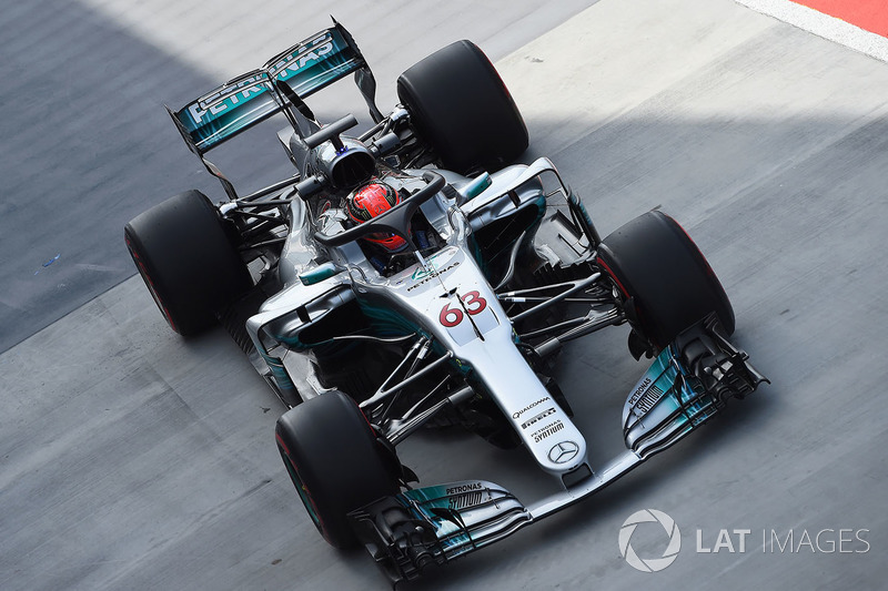 George Russell, Mercedes-Benz F1 W08 with halo