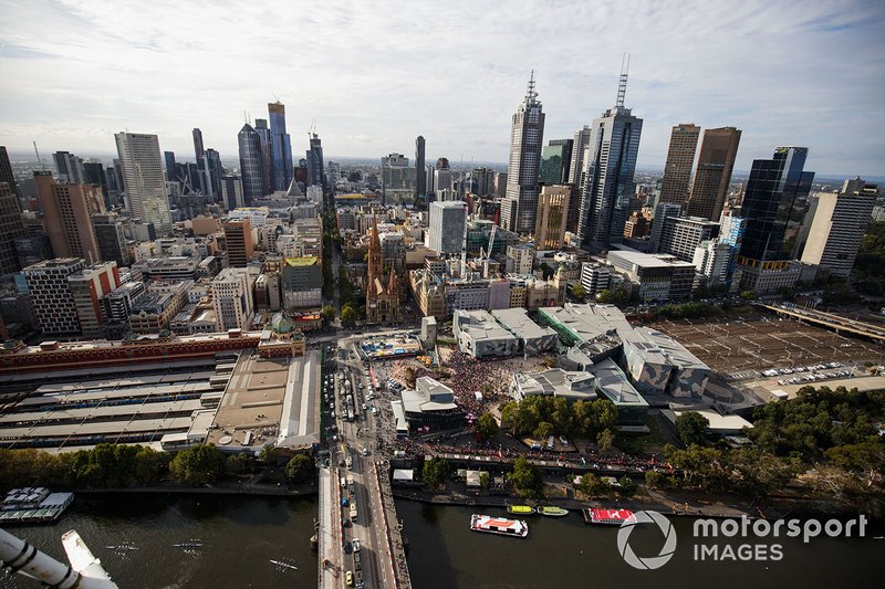 Aerial over Federation Square event