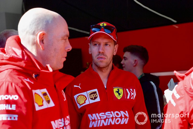 Jock Clear, Chief Engineer Ferrari e Sebastian Vettel, Ferrari