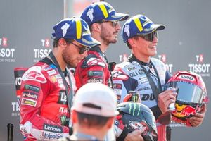 Francesco Bagnaia, Equipo Ducati, Enea Bastianini, Equipo Ducati, Marc Márquez, Gresini Racing