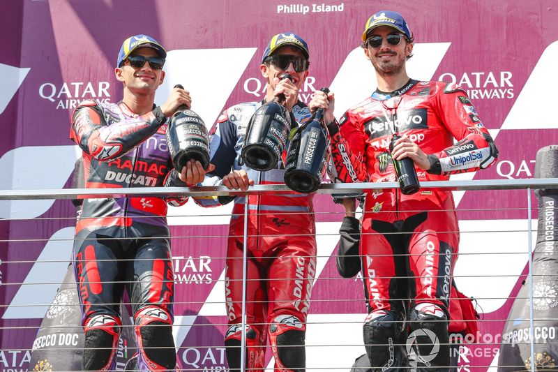 Marc Marquez, Gresini Racing, Jorge Martin, Pramac Racing, Francesco Bagnaia, Ducati Team