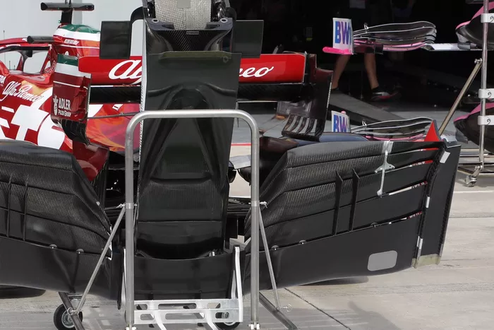 El alerón delantero del Alfa Romeo C39  