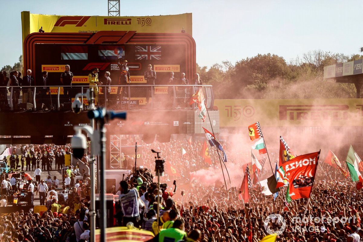 Verstappen didn't exactly get a warm reception on the podium from the massed ranks of Ferrari fans disgruntled that the race didn't restart