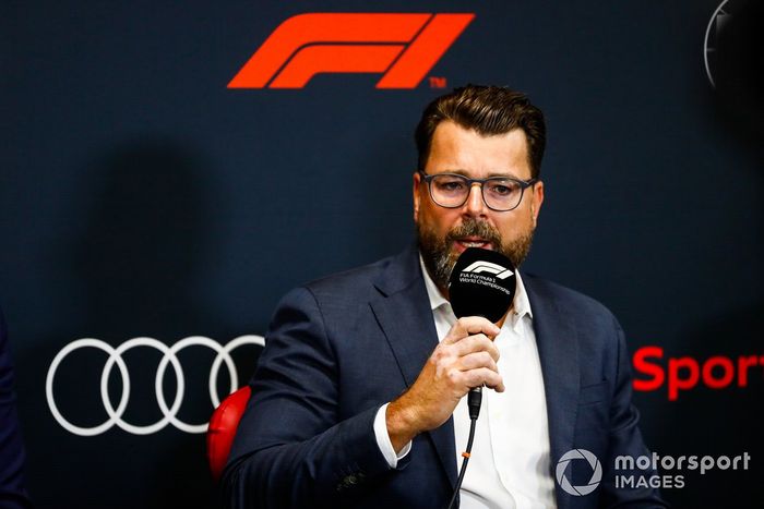 Oliver Hoffmann, Jefe de Desarrollo Técnico de Audi Sport GmbH, en la rueda de prensa anunciando la entrada de Audi en la Fórmula 1 en 2026