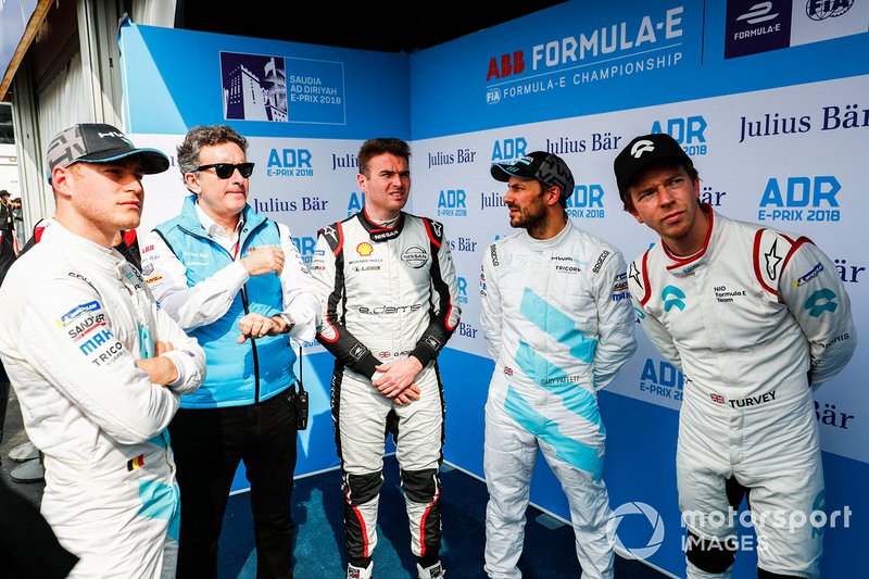 Stoffel Vandoorne, HWA Racelab, Alejandro Agag, CEO, Formula E, Oliver Rowland, Nissan e.Dams, Gary Paffett, HWA Racelab, Oliver Turvey, NIO Formula E Team