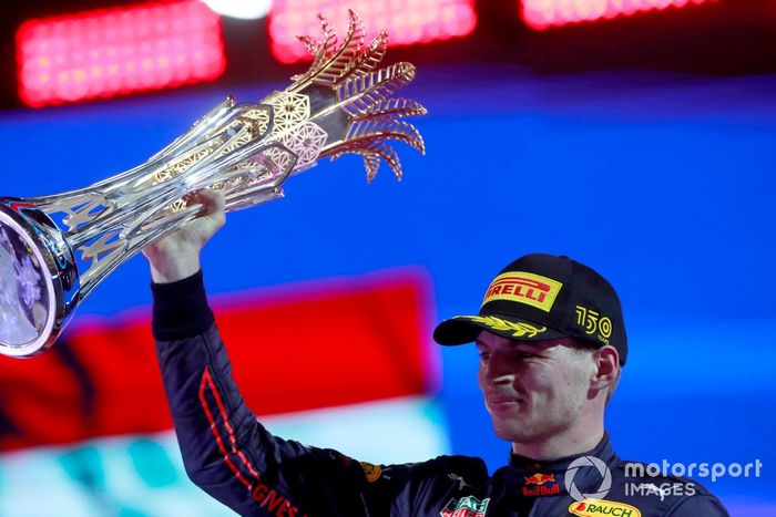 Podio: ganador Max Verstappen, Red Bull Racing