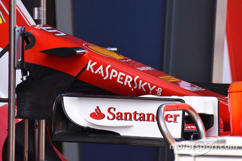 Détail de l'aileron avant de la Ferrari SF70H