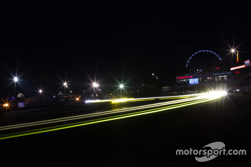 Trailing lights at night