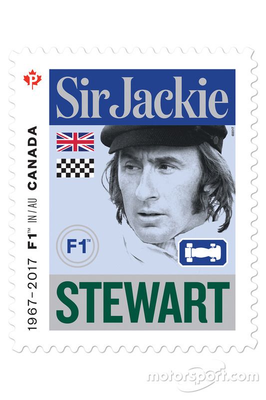 Sello de correos de Sir Jackie Stewart