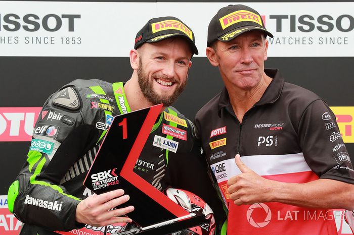 Polesitter Tom Sykes, Kawasaki Racing, Troy Bayliss