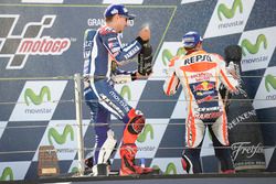 Podium: race winner Marc Marquez, Repsol Honda Team, second place Jorge Lorenzo, Yamaha Factory Raci