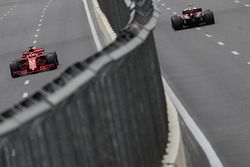 Sebastian Vettel, Ferrari SF71H y Charles Leclerc, Sauber C37