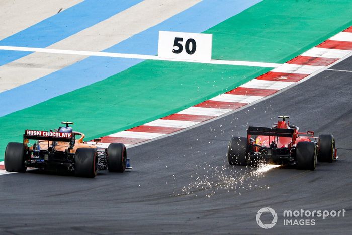 Charles Leclerc, Ferrari SF1000, Lando Norris, McLaren MCL35