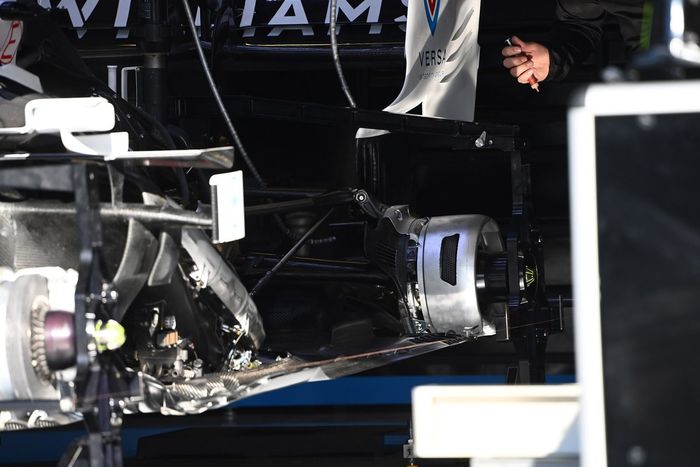 Detalle del freno trasero del Williams FW43