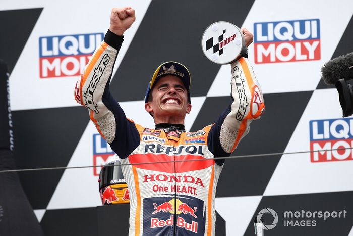 Podio: ganador de la carrera Marc Márquez, Repsol Honda Team