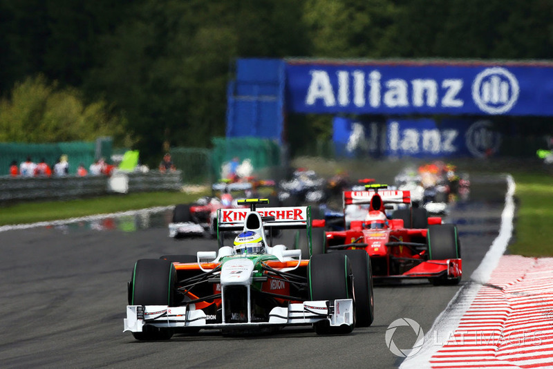 Giancarlo Fisichella, Force India F1 VJM02 leidt achter de Safety Car