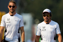 Jenson Button,, McLaren Honda and Fernando Alonso,, McLaren Honda