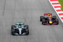 Valtteri Bottas, Mercedes AMG F1 W08, Daniel Ricciardo, Red Bull Racing RB13