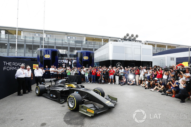 The new F2 car in the  paddock