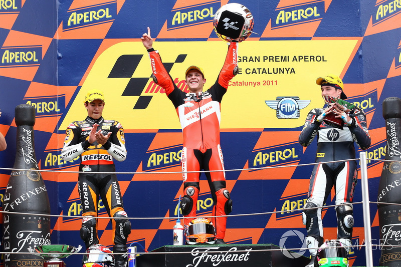 Podium : 1er Stefan Bradl, 2e Marc Márquez, 3e Aleix Espargaró