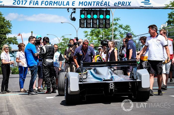 Patrick Carpentier being interviewed by the media