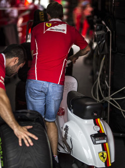Sebastian Vettel, Ferrari and Vespa Scooter, Ferrari livery